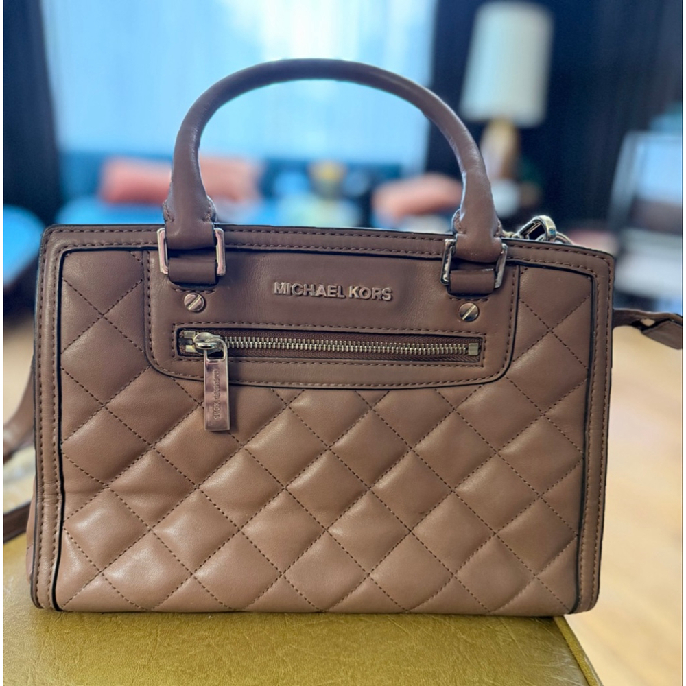 Michael Kors Brown Quilted Leather Satchel One Size